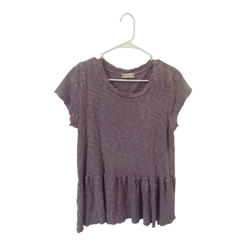 Altar’d State Lavender Raw Ruffle Hem Babydoll Top